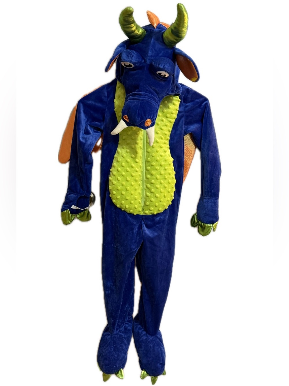 Kids Dragon Costume Size 5T Dream Play Imagine Blue Green Orange Wings